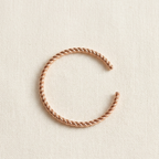 Rose gold twisted rope open cuff bangle by House of Yugavi