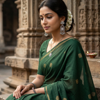 Yugavi oxidised earrings with arch design and bead danglers