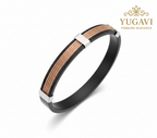 black rose gold silver tri tone cable rope bangle kada unisex