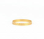 gold plated Om symbol engraved flat bangle kada unisex India