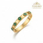 Yugavi Aaravi - YUGAVIgold plated malachite green clover enamel bangle with CZ stones women India Yugavi floral statement festive bridal party daily wear jewellery buy online